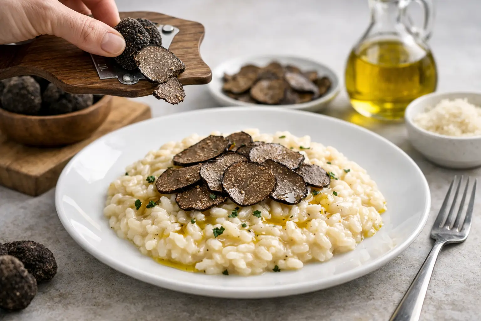 How to Finish Risotto With Truffle Carpaccio