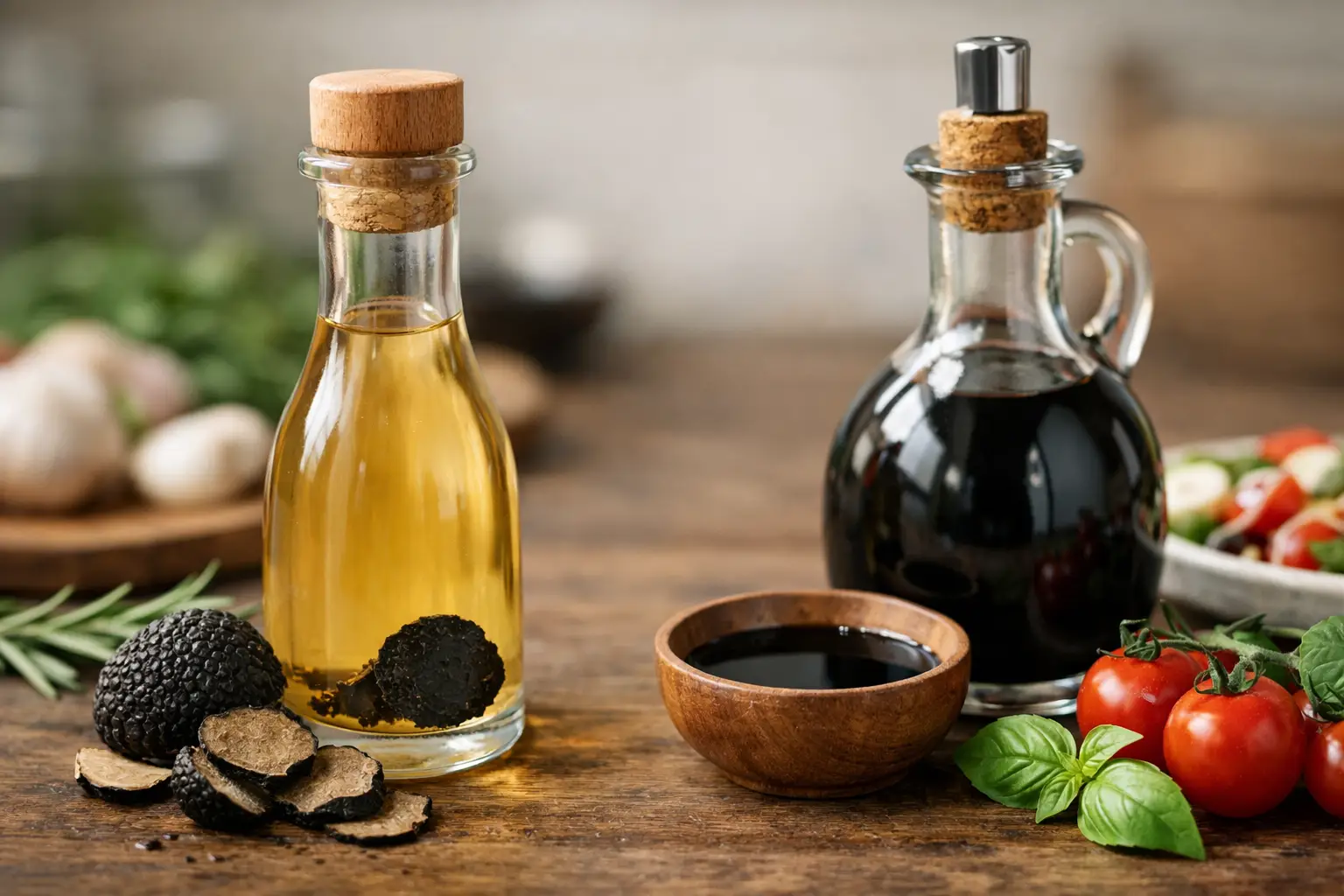 Truffle Vinegar Versus Balsamic Vinegar in Cooking